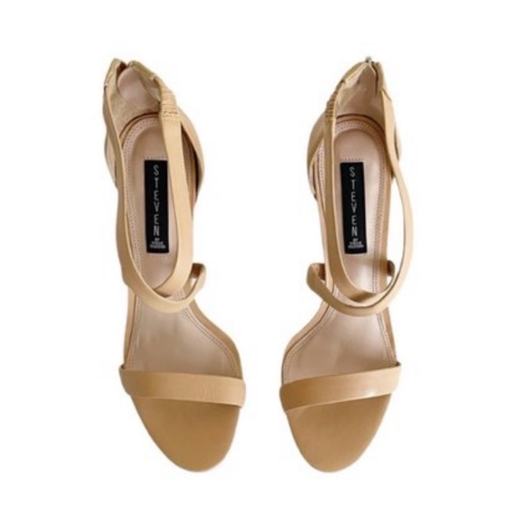 Steven by Steve Madden Ney Heeled Sandal in Nude Leather Sz 10 - Picture 5 of 10